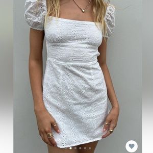 NWOT Princess Polly Havena Anglaise Mini Dress White